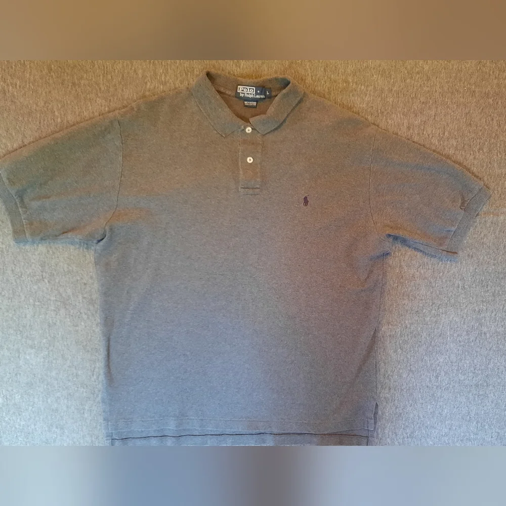 Polo by Ralph Lauren Men's Shirt Large Gray Polo Preppy Cotton Athleisure Golf